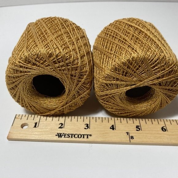 4 Aunt Lydia's Metallic Crochet Thread Gold Gold - Picture 6 of 7
